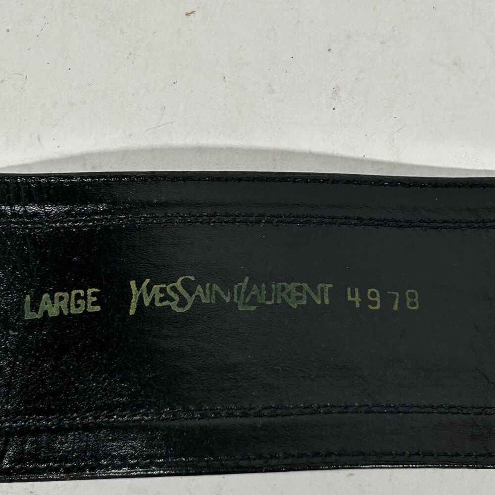 Yves Saint Lauren Wide Statement Belt Size Large Black Buckle Classic Modern - Picture 7 of 9